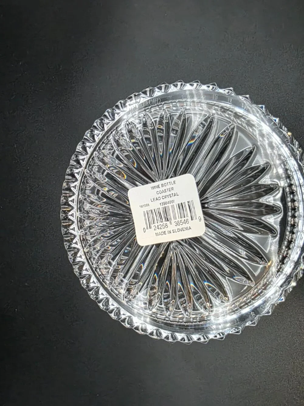 Waterford Lismore Traditions Crystal Champagne/Wine Bottle Coaster - Very Nice!